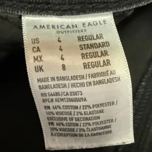 American Eagle Next Level Stretch Black Distressed Skinny Denim Jeans Size 4 thumbnail 5