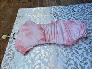 Babyboo Pink Tie Dye Carina Ruched Mini Dress Cotton Blend XS NWT thumbnail 8