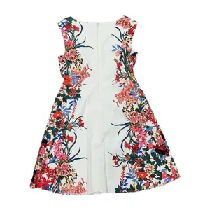 Adrianna Papell Floral Fit & Flare White Dress Multi Garden Party Size 14 Derby thumbnail 4