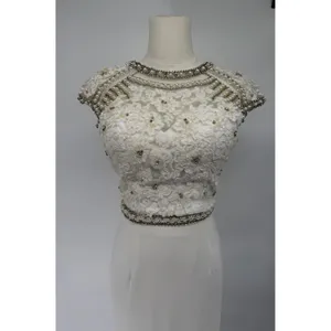 Sherri Hill 50025 White Two Piece Open Back Beaded‎ Gown Size 2 New! thumbnail 10