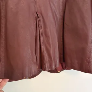 VTG Etienne Aigner Jacket 18 Oxblood Burgundy Leather Blazer Equestrian 80s Coat thumbnail 3