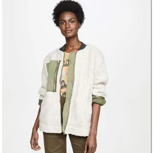 Free People Women's Rivington Sherpa Jacket, Desert Combo, Green, Medium thumbnail 7