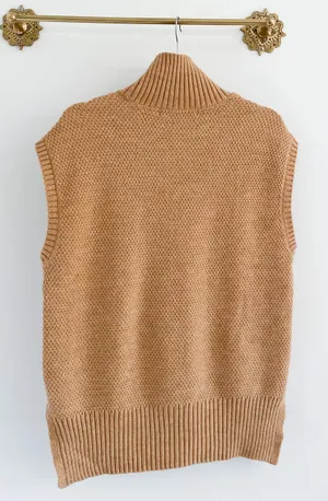 Vero Moda Tan Cable Knit Sleeveless Sweater Vest thumbnail 4