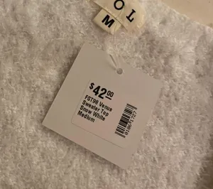 Boutique Fluffy White Crop Top Size M thumbnail 2
