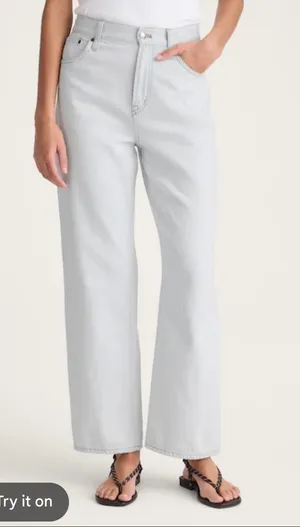 Madewell the perfect vintage wide leg crop Jean light wash size 27 thumbnail 1