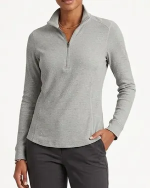 Lauren Ralph Lauren Ribbed Quarter Zip‎ Pullover Women’s Large Beige Long Sleeve thumbnail 1