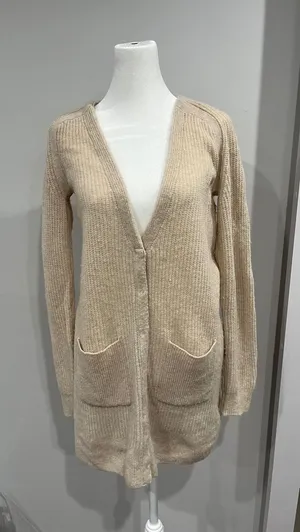 Banana Republic Beige Knit Open‎ Front Long Sleeve Cardigan Sweater Women Size S thumbnail 1