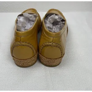Stuart Weitzman Yellow Patent Leather Loafer Flats Braided Sole Women's 7 thumbnail 5