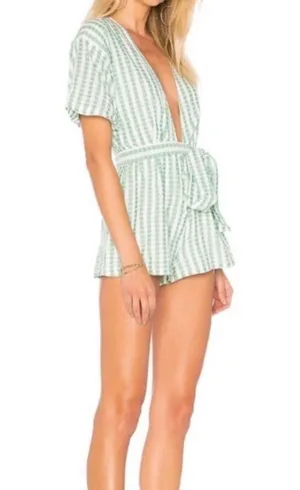 Lovers + Friends Simon Romper In Emerald thumbnail 2