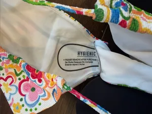 Pacsun Swim Mila Textured Curtain High Cut Bikini Bottom & Top Large - C27-115 thumbnail 4