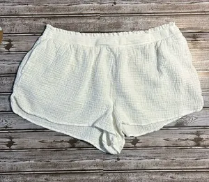 aerie White Cotton Shorts Coastal Beach Size XXL thumbnail 1