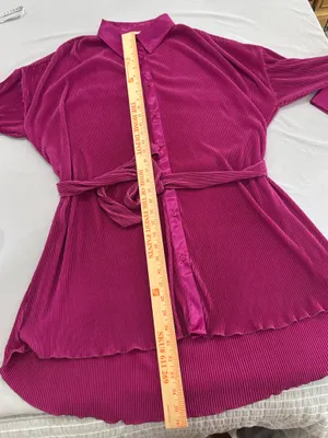 12th Tribe Cara Fuschia‎ Plisse Mini Dress Large thumbnail 7