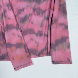 By Anthropologie Size-XL Women Tie-Dye Mesh Turtleneck‎ Top Pink Purple thumbnail 8