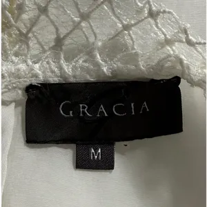 GRACIA Pure‎ White Lace Balloon Sleeve Mock Neck Victorian Blouse Top EUC Size M thumbnail 8