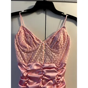 For Love and Lemons Pink Mini Dress Size XS lace satin thumbnail 3