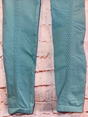 Free people movement Good Karma Teal High-Waist Active Leggings perforated Xs thumbnail 6