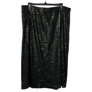 Piombo Black Sequins Skirt(Size XXL) Black thumbnail 4