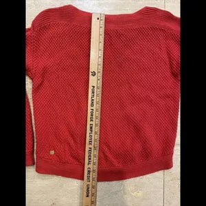 Lauren Ralph Lauren Women's Red Cable‎ Knit Sleeves Cotton Sweater Size XL thumbnail 4