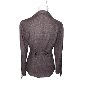 Triple Five Street Soul Jacket Womens M Used Brown Plaid 100% Wool Lined thumbnail 13