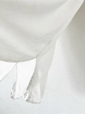 YFB White Linen Blend Oversized Button Up Tunic Shirt Dress thumbnail 6