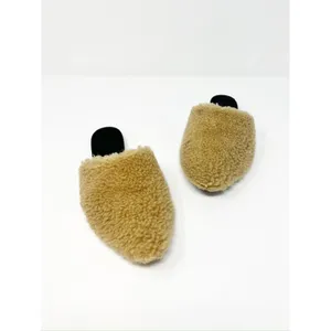 Jenni Kayne Shearling Flat Pointy Toe Mule Slip On Shoe Natural Brown EU 37 thumbnail 2