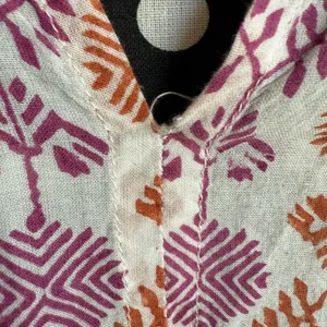 Roller Rabbit Womens Blouse Sz XS Orange Purple Green Boho‎ Hippie Shirt thumbnail 8