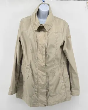 GEOX Respira Womens Beige Utility Jacket Size 8 Breathable Windproof Coat W5220D thumbnail 1