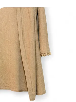 J.Jill Women’s Linen Blend Open Front Cardigan with Fringe Cuffs Size Medium thumbnail 8