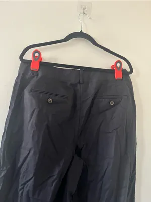 Loft Black Cotton Wide Leg Trouser Pants 12 Minimalist Capsule Office Coastal thumbnail 6