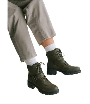 REDTOP Combat Boots Chunky Lug Sole Ankle Boots Lace Up Buckle Womens Sz 7.5 thumbnail 1
