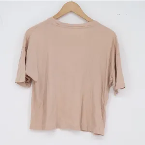 SO T-Shirt Womens S Boxy Tan Short Sleeve Cotton Casual Excellent thumbnail 3