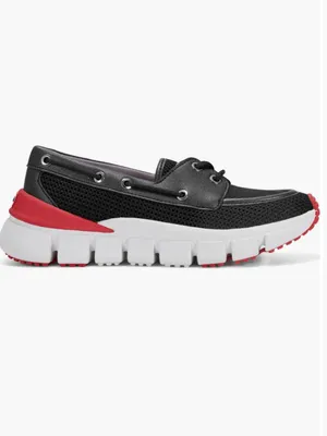 NEW $130 Hunter Sasa Boat Shoe 7 M, BLACK Red Water-Resistan Lug Sole thumbnail 4