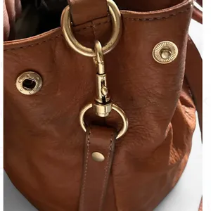 J.Crew Brown Leather Turnlock Double Handles Satchel Shoulder Bag thumbnail 7