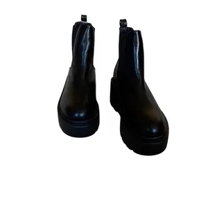 New Top Moda Y2k Wedges Chelsa Boot Slip On Black Sz-8 thumbnail 5