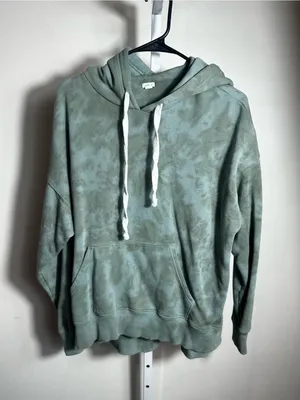 S124. Aerie Women’s Sage Green Tie Dye Hoodie Sweatshirt- oversized thumbnail 1