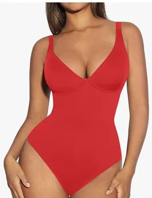 FeelinGirl Tummy Control Shapewear Bodysuits for Women Body Suits Deep V thumbnail 1