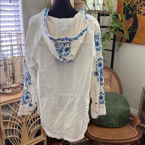 Free People We The Free Lagos Embroidered Boho Hippie Pullover Hoodie thumbnail 2