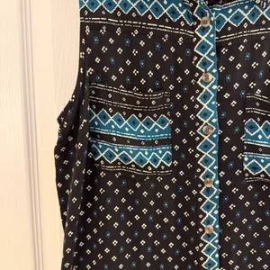 Anthropologie Akemi + Kin Ira Black Printed Motif Sleeveless Tunic Medium thumbnail 6