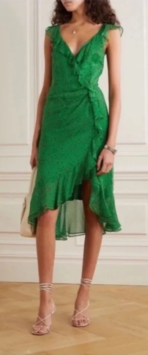 NWT‎ Veronica Beard Amal silk floral ruffle dress Sz 6 thumbnail 1