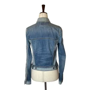 American‎ Eagle Outfitters Jacket Women XS Blue Denim Star Sleeve Jean Retro NWT thumbnail 5