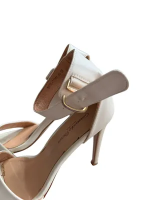GIANVITO ROSSI White Leather Ankle Strap Heels Size 40 / US 10 thumbnail 6