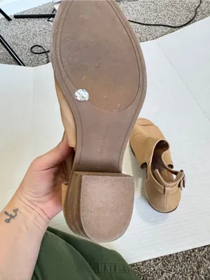 Lucky Brand Tan Leather Peep Toe Ankle Boots Womens 8 Casual Fall Buckle Heeled thumbnail 4