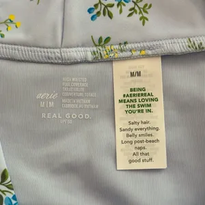 Aerie High Rise Full Coverage Crossover Bikini Bottom Eyelet Blue Medium thumbnail 8
