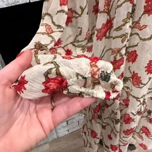 Free People Women's Keeping Up With Kara Floral Tunic Top Ivory Red Size Medium‎ thumbnail 10