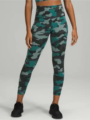 Lululemon Wunder Train High-Rise Tight 25" Camo Tidewater Teal W5CZKS size 8 thumbnail 1