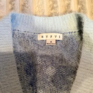 Hyfve Womens Blue Floral Fuzzy Knit Open Front Cardigan HF24F788 Small thumbnail 3