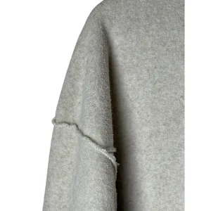 Aerie The Chill Cozy‎ Crew Sweatshirt Women XS Cream Smiley Face Distressed thumbnail 7