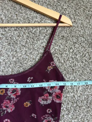 Rue21 Burgundy Floral Midi Slip Dress Formal Stretch Y2K Vintage Comfy Medium thumbnail 5
