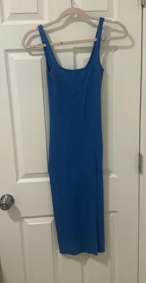 Blue Midi Bodycon Dress Size XS thumbnail 1