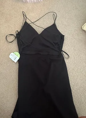 Windsor black strappy mini dress thumbnail 2